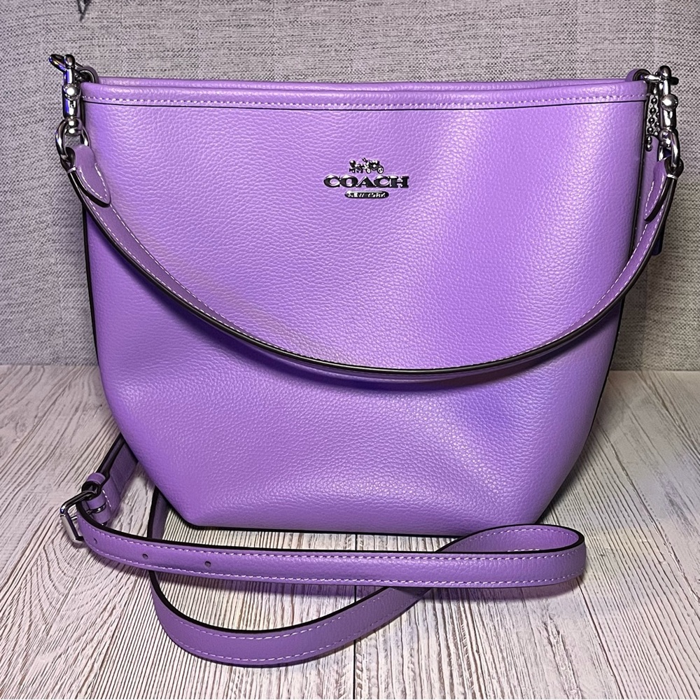 Coach Purple Leather Shoulder Bag